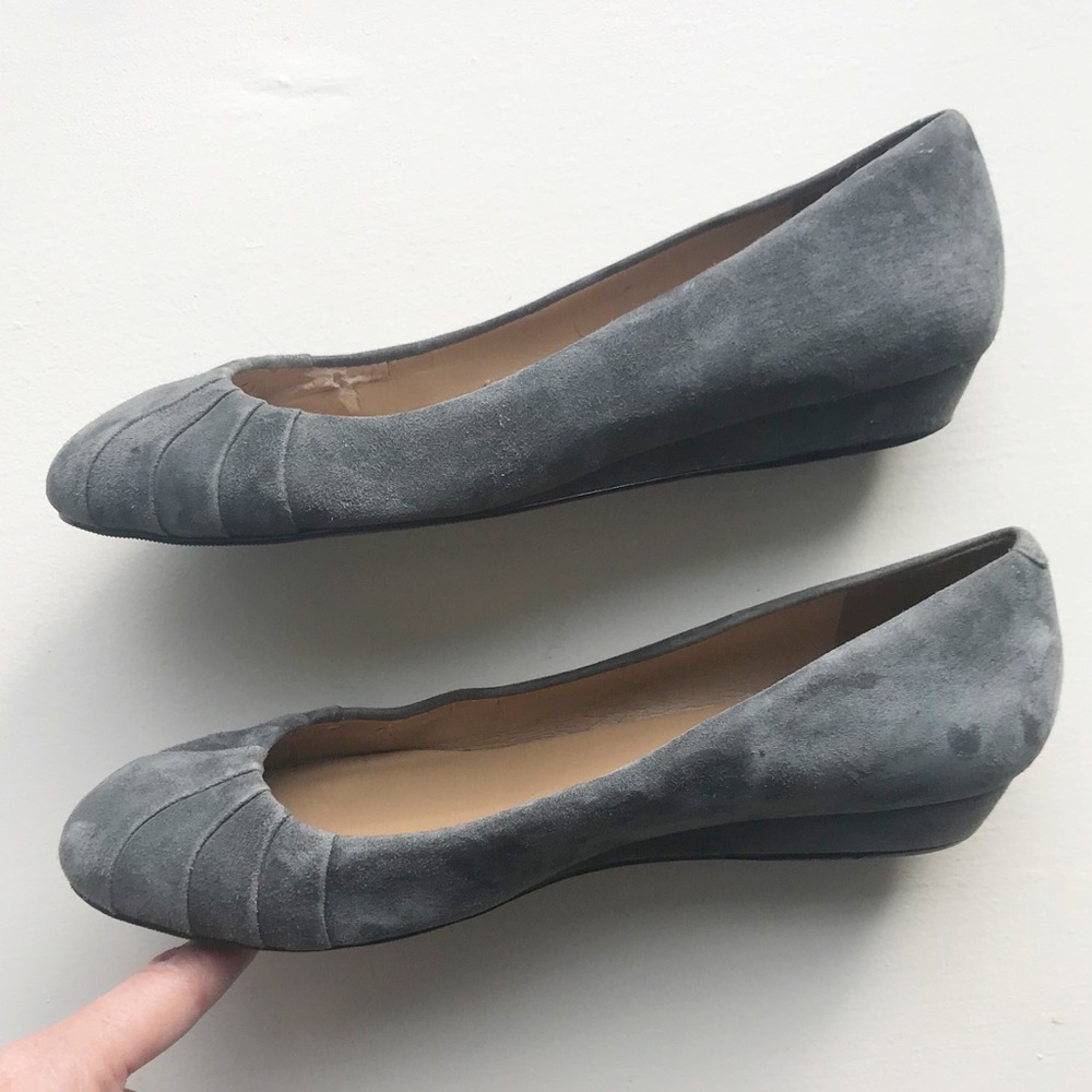 Talbots Suede Round Almond Toe Wedges